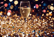 Champagne confetti New Year's Eve champaign celebration festive toast sparkling goggles cheer glistering party midnight joy elegance decoration night happiness tradition fun sp