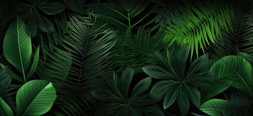 Sticker - Tropical paradise portrayed by lush green foliage in the background.