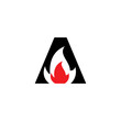 Letter A with Flame Logo 001