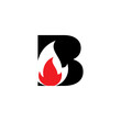 Letter B with Flame Logo 001