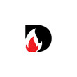 Letter D with Flame Logo 001