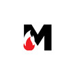 Letter M with Flame Logo 001