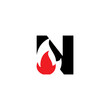 Letter N with Flame Logo 001