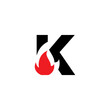 Letter K with Flame Logo 001