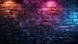 Neon brick wall background . Blend of Purple and Pink	, modern background .