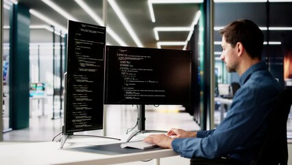 Web Developer Looking At Code