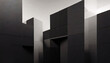Ash black blocks background enhancing clean corporate wall with 3d geometric surface for Corporate construction UI UX design or 4k 8k Big curved monitor desktop wallpaper