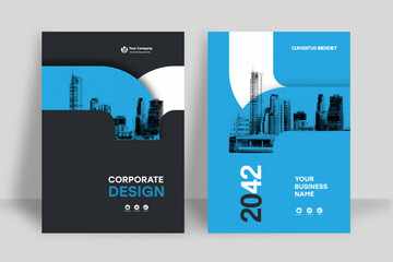 Wall Mural - City Background Business Book Cover Design Template