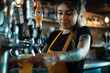 High skilled barman barista person making shaking cocktails coffee drinks in bar Generative AI picture