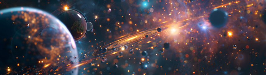 Wall Mural - stunning cosmic scene depicting planets, stars, and vibrant galaxies in space, perfect for projects 