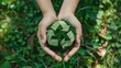 Hand holding sapling for eco-friendly living and sustainability theme AI Image