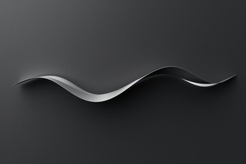 Wall Mural - elegant, simple wave icon symbolizing fluidity on a sleek dark backdrop