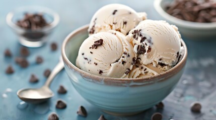 Homemade Ice Cream With Chocolate Chips