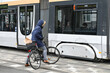 Transport mobilité Bruxelles cycliste velo tram
