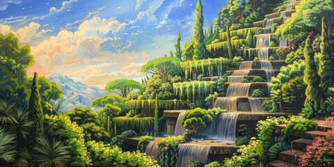 Wall Mural - story kingdom on top of beautiful mountains