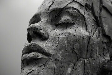 Aufkleber - A photograph of a sculpture that from one angle appears to be a jumble of random shapes, but from an