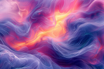 Aufkleber - A scene capturing a computer-generated animation where swirling colors and shapes simulate the dynam