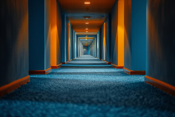 Leinwandbilder - An image of a hallway where the walls, floor, and ceiling seamlessly merge, creating a tunnel that a