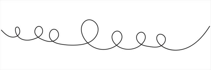  Squiggle line design element. Continuous line art drawing vector illustration. Continuous 