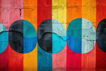Aufkleber - A depiction of a vibrant street mural, its bright colors screaming defiance and hope in a drab urban