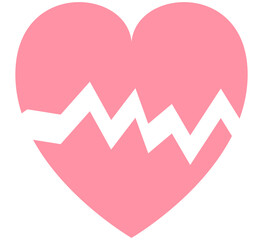 Wall Mural - Broken heart icon isolated on white background.