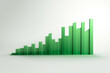 A cleanly designed 3D bar graph depicting rising progression, symbolizing growth, statistics, increase, and financial concepts on a white backdrop