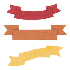 colorful ribbon banner paper craft set design element