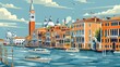 Illustration of Venice, Generative AI 