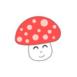Simple illustrations of cute funny mushroom, can be used for children's books, t-shirt