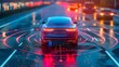 Autonomous Smart Car Advanced Driving Technology System on Illuminated Urban Road at Night