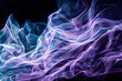 Ethereal neon waves in lavender and aqua hues. Mystical ambience on black background.