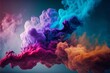 Colorful cloud of smoke isolated on black background. 3d rendering