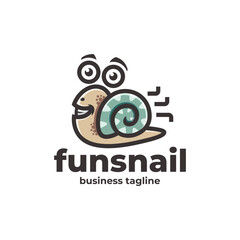 Sticker - fun snail logo vector