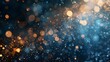 Elegant Glimmering Bokeh Backdrop with Shimmering Metallic Particles and Festive Golden Highlights