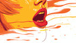 Zipping her mouth abstract background in shut up conc