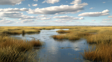 Sticker - Birdlife sanctuary with a landscape featuring a lake 