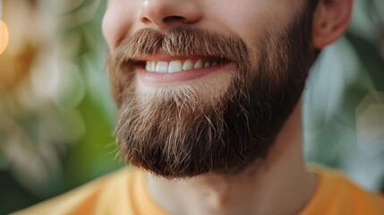 Vintage Barber Smile: Elegantly Bearded Gentleman in a Classic Setting