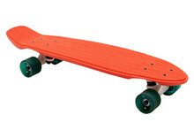 Red Skateboard With Green Wheels Design Element