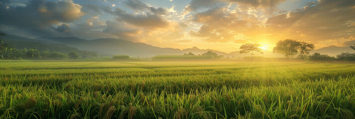 Close up of grass field with setting sun suitable for naturethemed designs, inspirational content, backgrounds, and relaxationthemed projects.