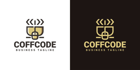 coffee code logo vector