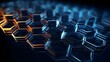 Futuristic Hexagonal Nano Material Structure in Techno-Scientific Backdrop