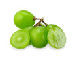 Jelly green grape isolated on white background.