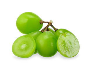 Wall Mural - Jelly green grape isolated on white background.