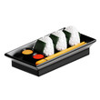 Onigiri 3D Render. Cute Japanese food icon. 3D illustration.