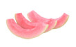 Pink guava, cut into pieces on transparent png