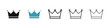 Crown line icon set. heritage king crown royalty icon for UI designs.