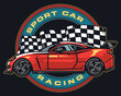 Sport car vintage flyer colorful