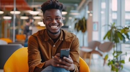 Poster - Smiling Man with Smartphone