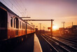 © wafi - station railway industry public arrival traffic sunset stop business carriage transportation journey subway speed platform perspective railroad nobody train track rail modern passage architectur