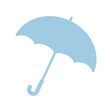 青い傘　梅雨のベクターイラストシルエット